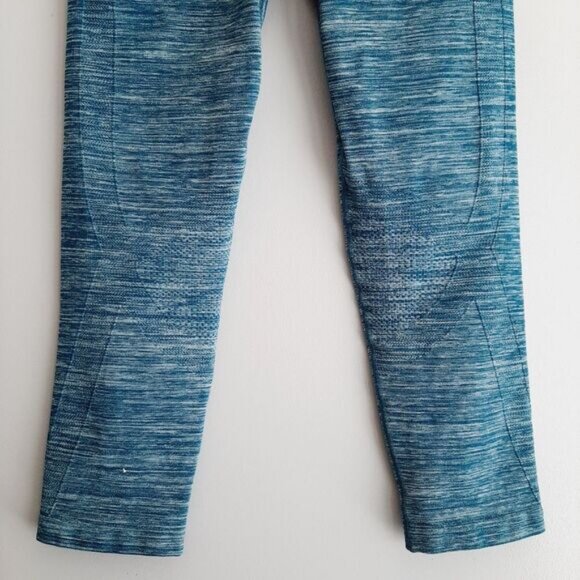 UNDER ARMOUR HeatGear Compression Crop Athletic Leggings Melange Blue Sz S - Picture 10 of 15